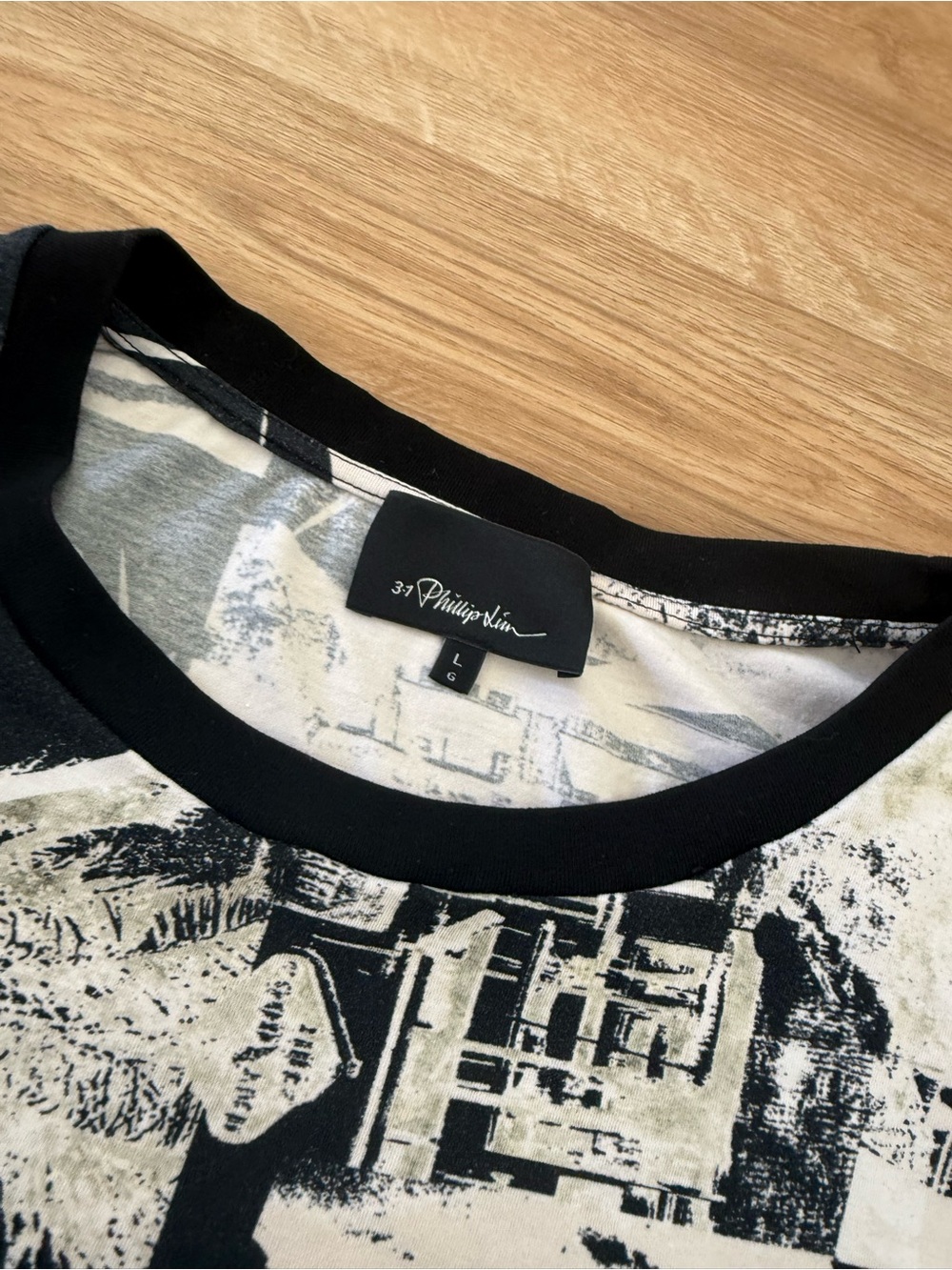 3.1 Phillip Lim Black and White Cityscape Graphic Tee - Picture 2 of 8